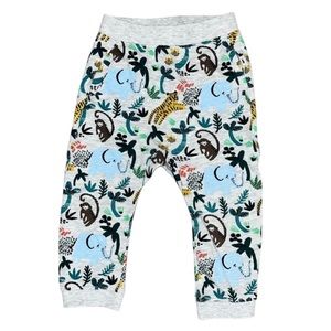 Like New H&M Safari Jungle Animal Joggers 2T Gray Blue Green